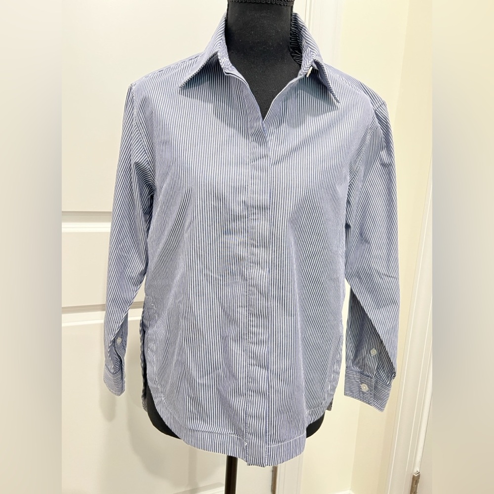 Banana Republic Navy Striped Button Down Shirt NWT XXS